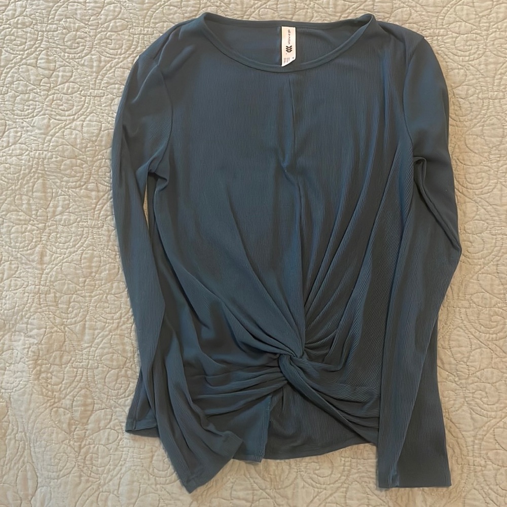 Knot front long sleeve shirt